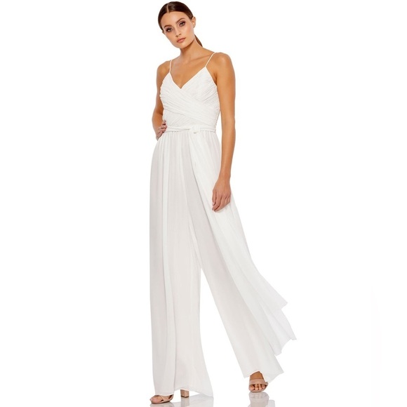 IEENA MAC DUGGAL FLOWY FAUX WRAP JUMPSUIT - Picture 1 of 8